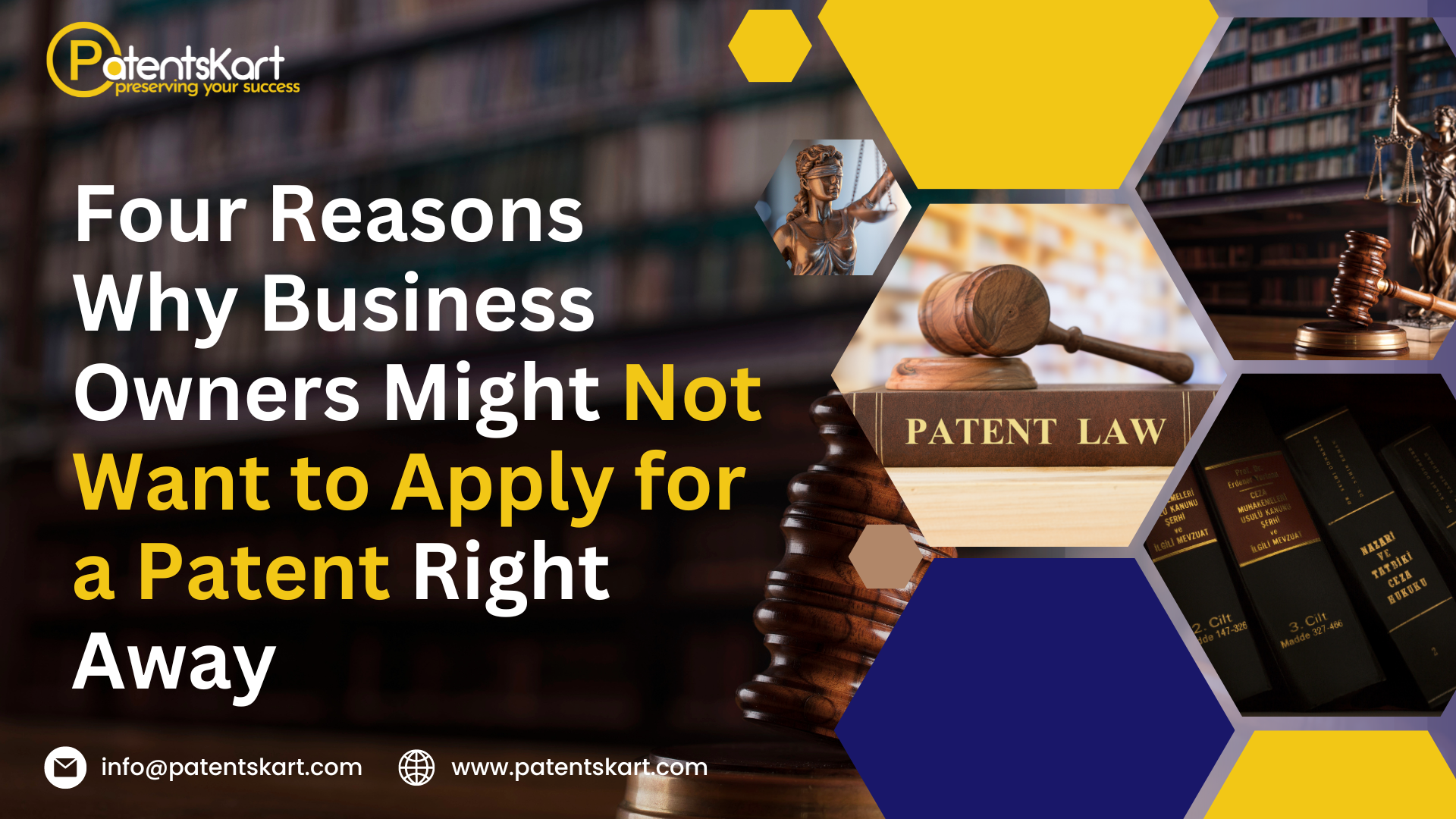 Four reasons why business owners might not want to apply for a patent right away, patent protection, patent prosecution support and patent support services