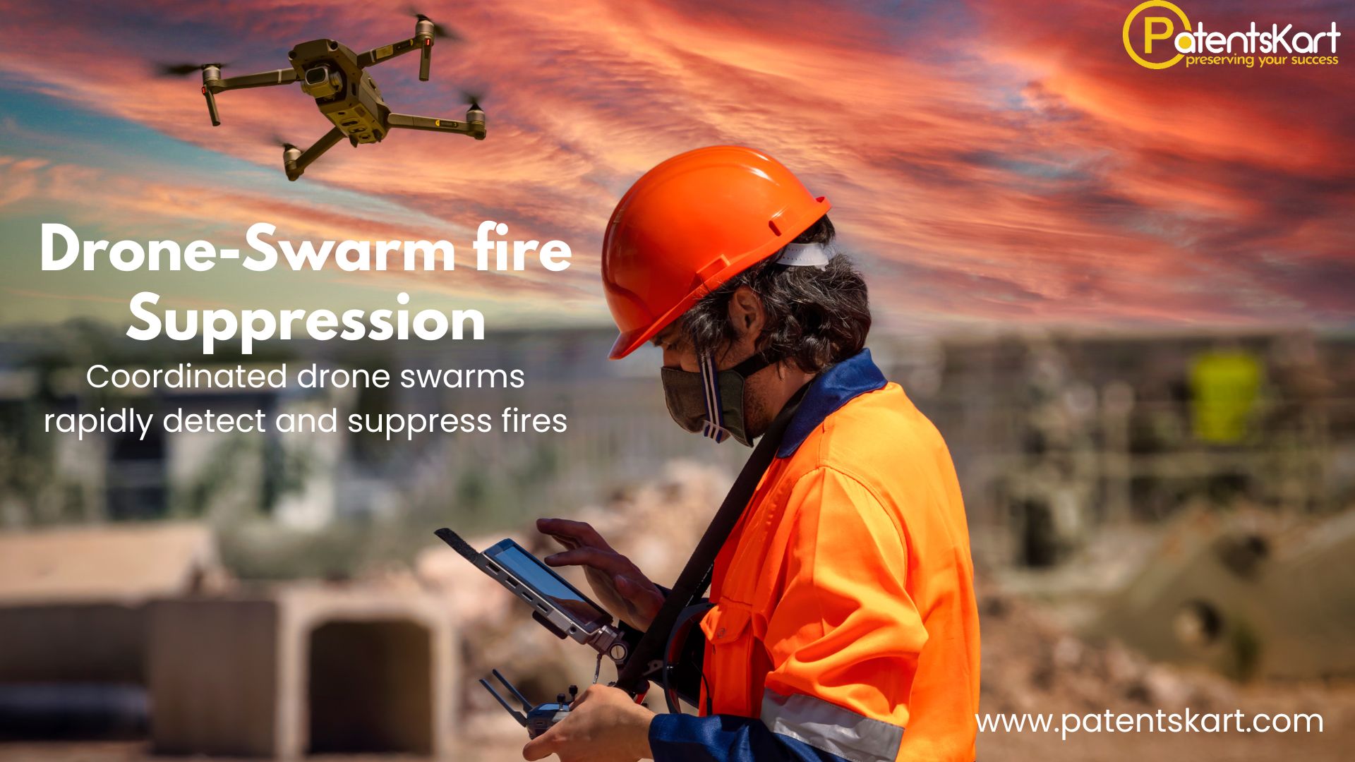 Drone-swarm fire suppression
